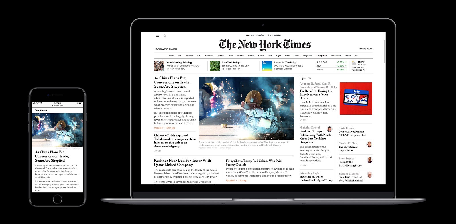 Responsive design on homepage (2018)